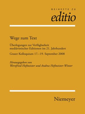 cover image of Wege zum Text